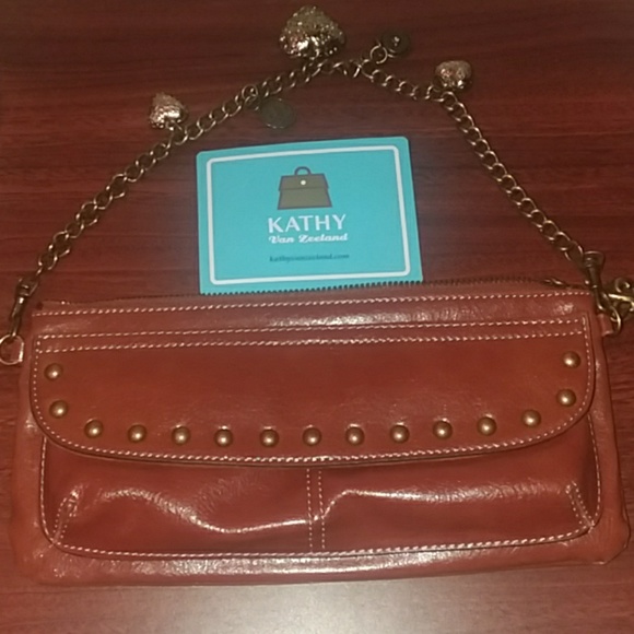 Sac à Main Kathy Van Zeeland Marron - Porté épaule Avec Charms - Fourni Avec Dust Bag - Occasion Parfait état
